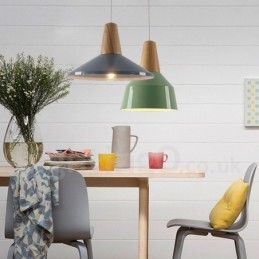 1 Light Modern Contemporary Wood Pendant Light