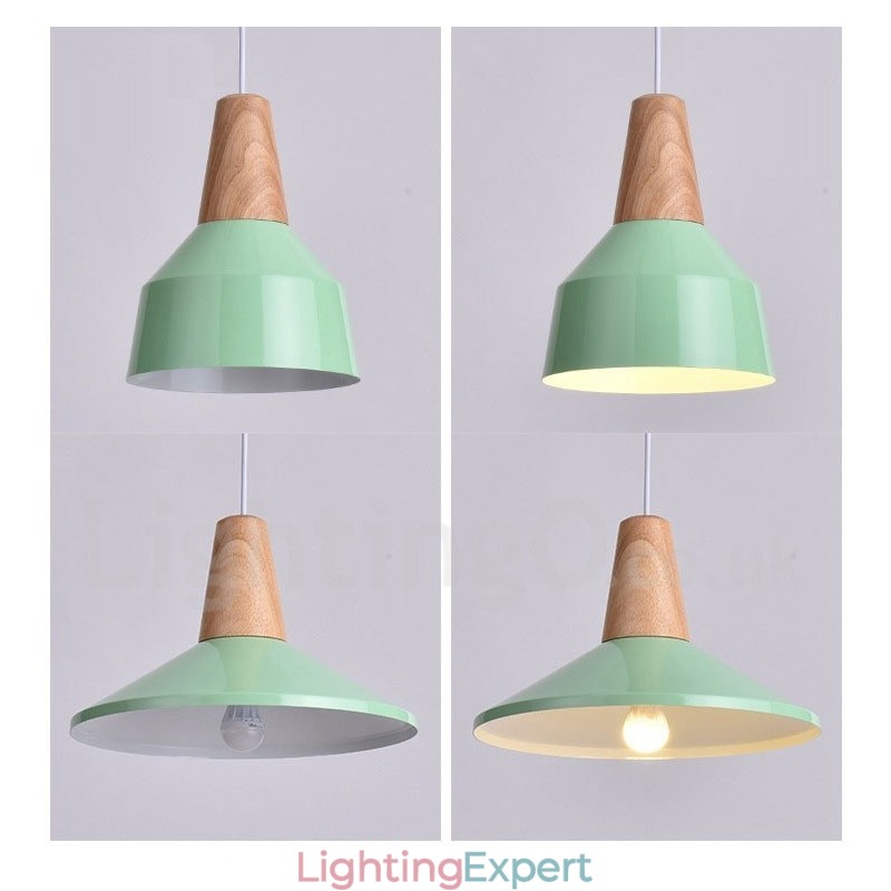 1 Light Modern Contemporary Wood Pendant Light