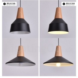1 Light Modern Contemporary Wood Pendant Light