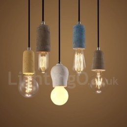 1 Light Rustic Lodge Concrte Pendant Light