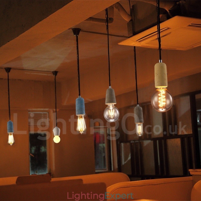 1 Light Rustic Lodge Concrte Pendant Light