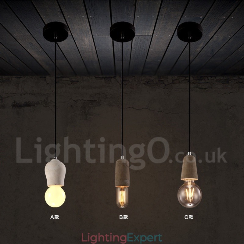 1 Light Rustic Lodge Concrte Pendant Light