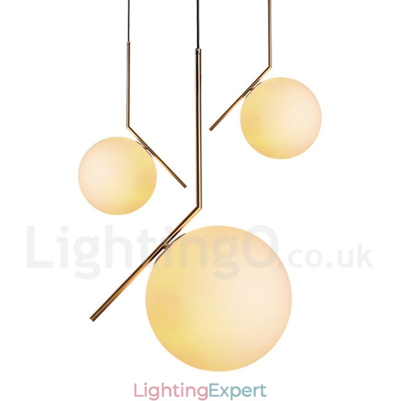 1 Light Modern Contemporary Pendant Light with Glass Shade
