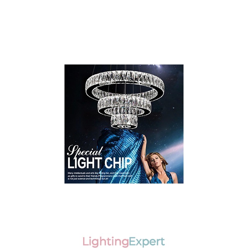 Crystal Chandelier Lights Modern Lighting Three Rings D305070 K9 Large Crystal Ceiling Light Fixtures