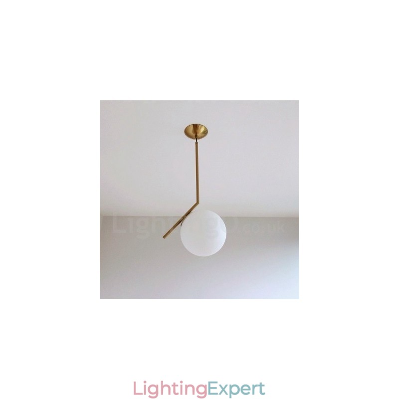 1 Light Modern Contemporary Pendant Light with Glass Shade