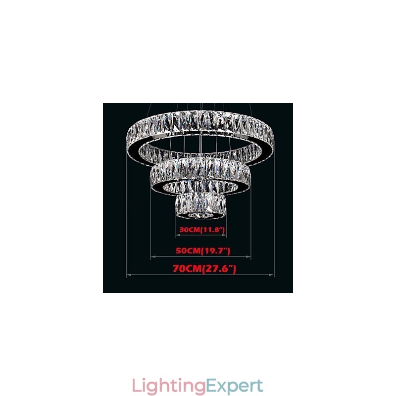 Crystal Chandelier Lights Modern Lighting Three Rings D305070 K9 Large Crystal Ceiling Light Fixtures