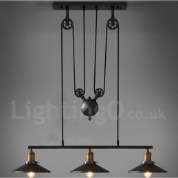 3 Light Country Vintage Metal Pendant Light