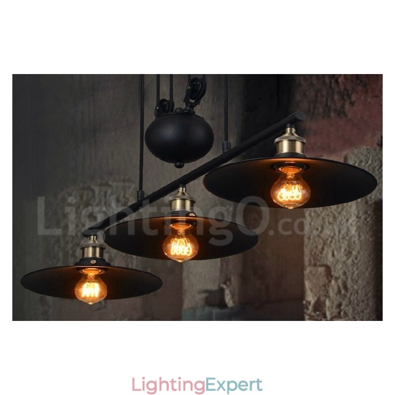 3 Light Country Vintage Metal Pendant Light