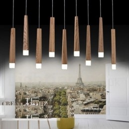 1 Light Modern Contemporary Wood Pendant Light