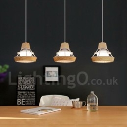 Dining Metal Wooden Pendant Light