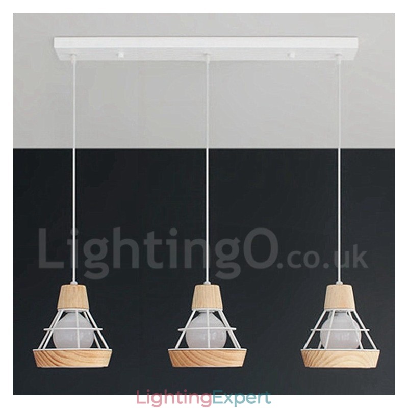 Dining Metal Wooden Pendant Light
