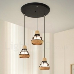 Dining Metal Wooden Pendant Light