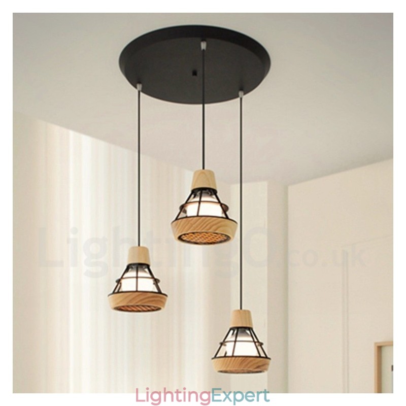 Dining Metal Wooden Pendant Light