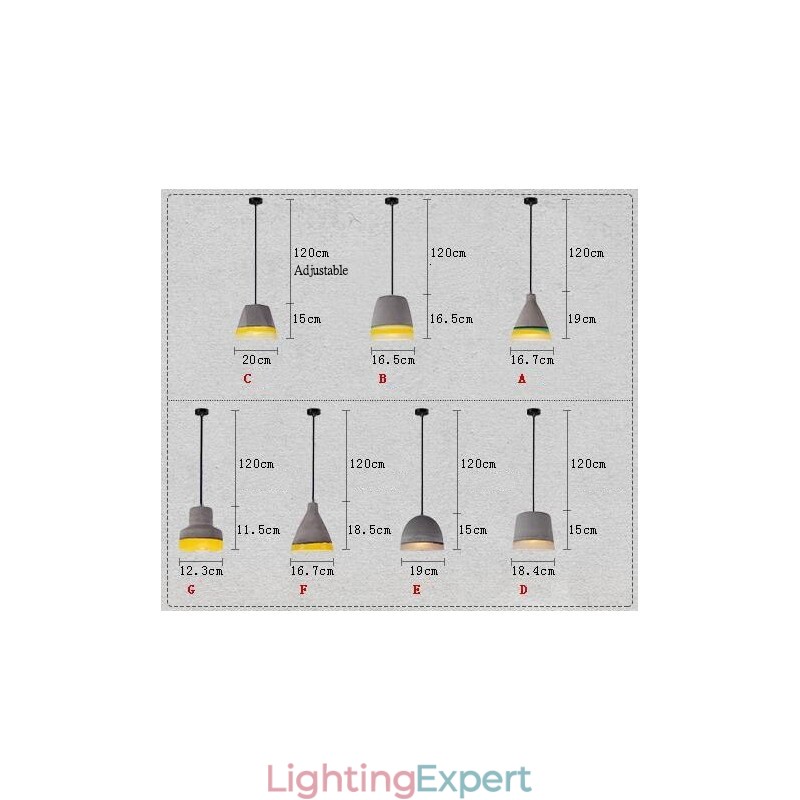 1 Light Vintage Concrte Pendant Light