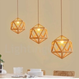 1 Light Modern Contemporary Wooden Pendant Light