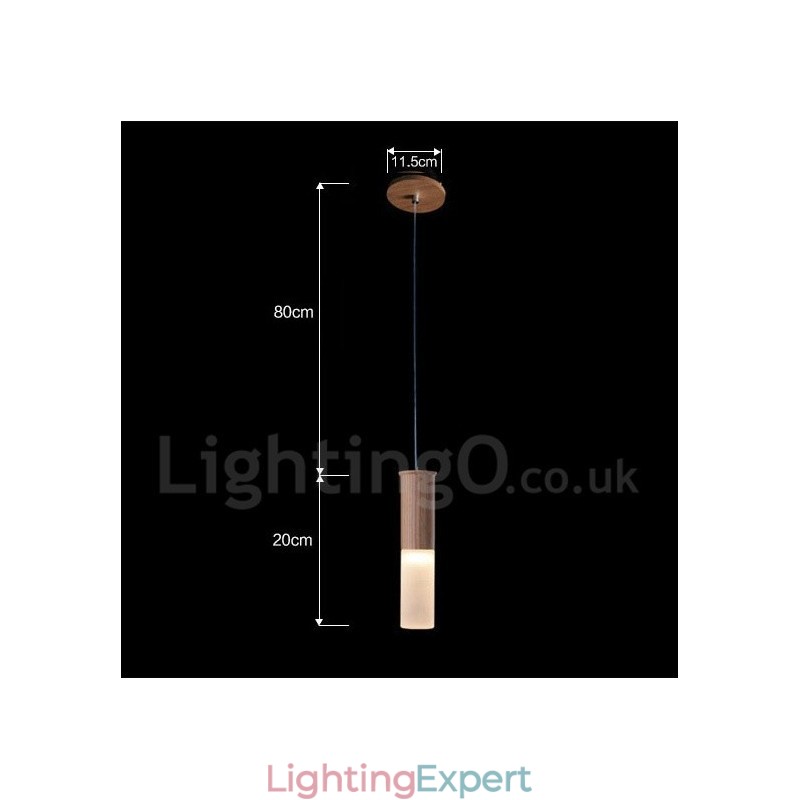 Modern Contemporary One Light Wooden Pendant Light