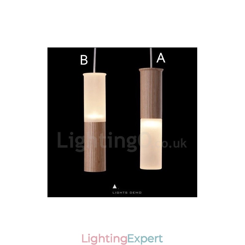 Modern Contemporary One Light Wooden Pendant Light