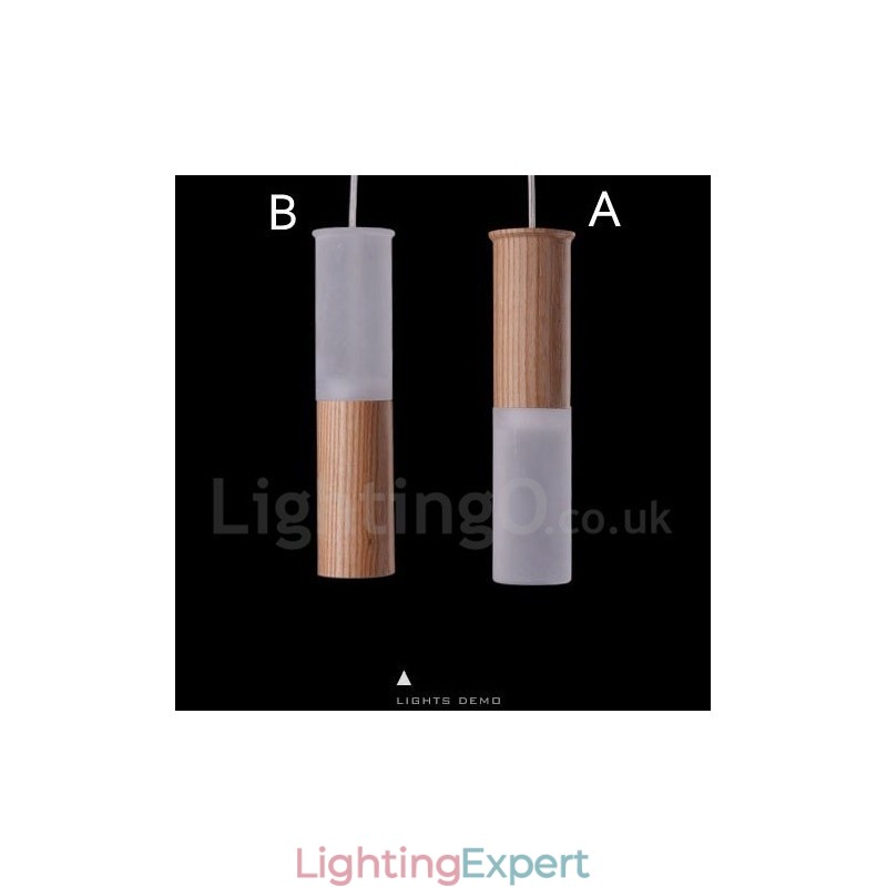 Modern Contemporary One Light Wooden Pendant Light