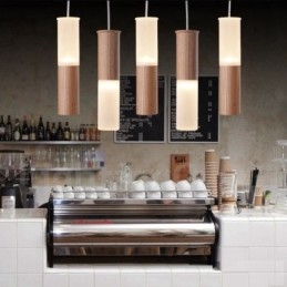 Modern Contemporary 5 Light Wooden Pendant Light