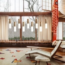 Modern Contemporary 9 Light Wooden Pendant Light