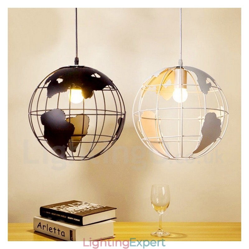 Country Vintage Globe Metal Pendant Light