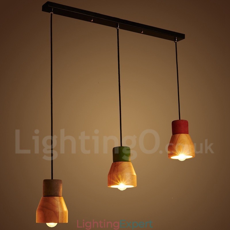 Vintage Wood Concrte Pendant Light