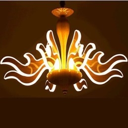 The Art Of Imitation Wood Grain Imported Acrylic Chinese Simple Chandelier