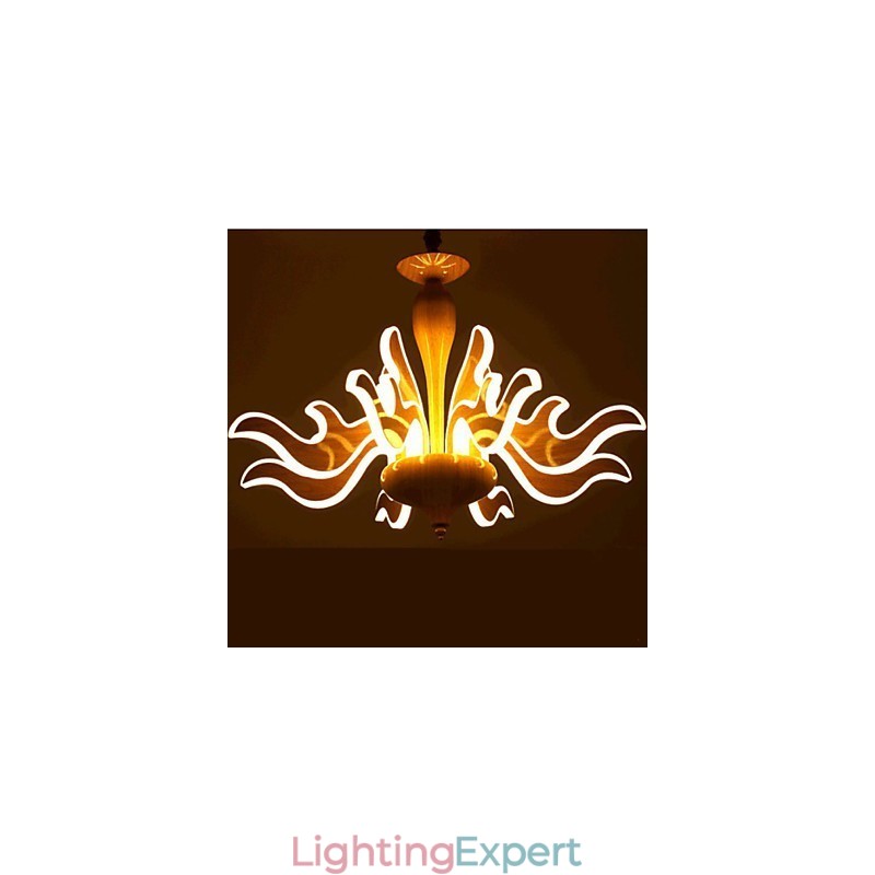 The Art Of Imitation Wood Grain Imported Acrylic Chinese Simple Chandelier