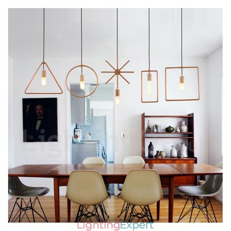 1 Light Rustic Lodge Wooden Pendant Light