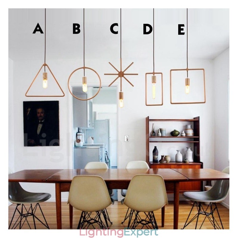 1 Light Rustic Lodge Wooden Pendant Light