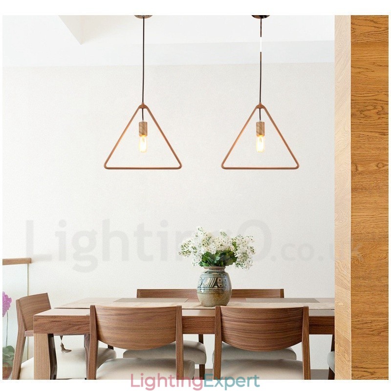 1 Light Rustic Lodge Wooden Pendant Light