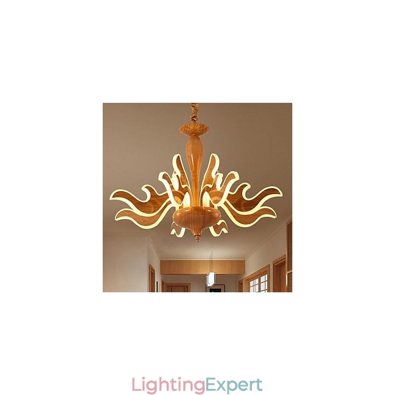 The Art Of Imitation Wood Grain Imported Acrylic Chinese Simple Chandelier