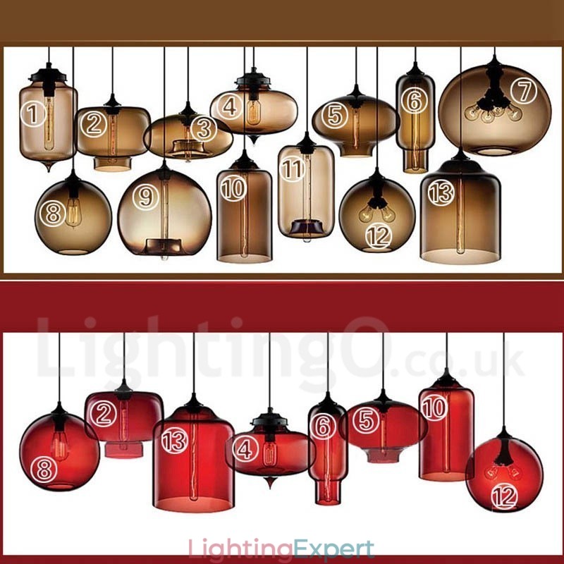 Modern Contemporary Multi Colors 1 Light Glass Pendant Light