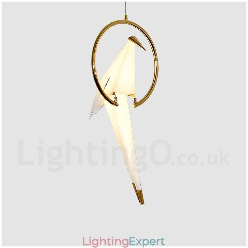 Modern Contemporary Paper Crane 1 Light Pendant Light