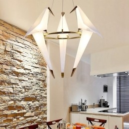Modern Contemporary Paper Crane 3 Light Pendant Light