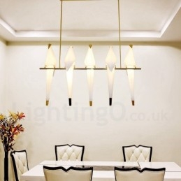Modern Contemporary Paper Crane 5 Light Pendant Light