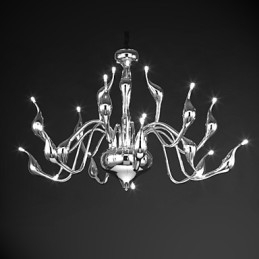 Modern Chandelier Light 18 Lights G4 Chrome Finish
