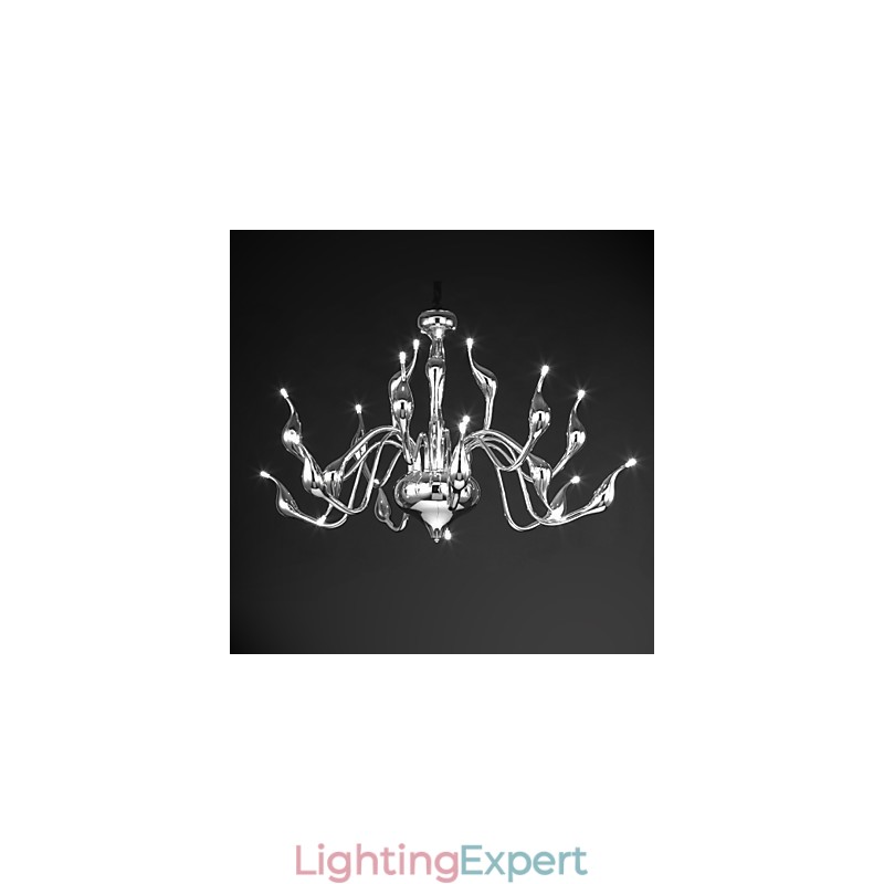 Modern Chandelier Light 18 Lights G4 Chrome Finish