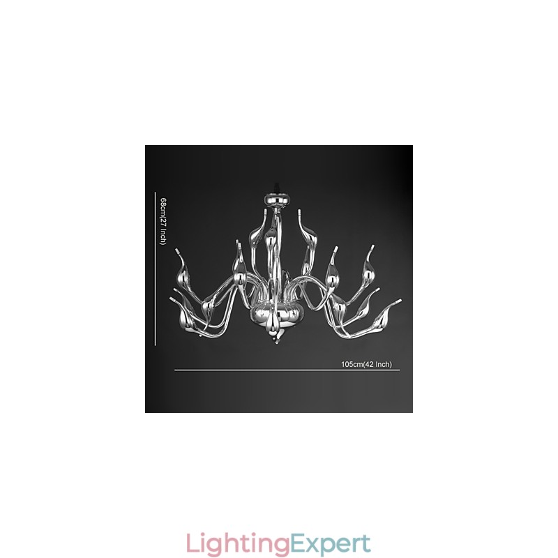 Modern Chandelier Light 18 Lights G4 Chrome Finish