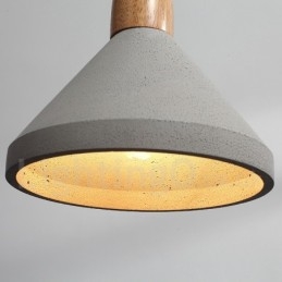 Single Light Modern Contemporary Wood Concrte Pendant Light