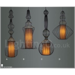 Country Vintage Metal Vase Shape Pendant Light