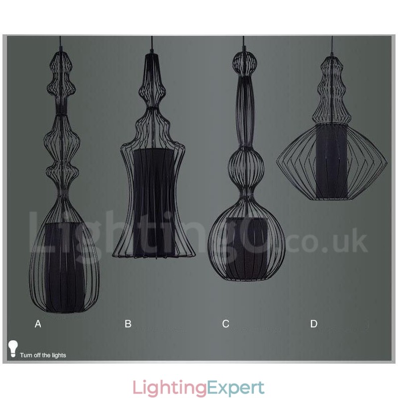 Country Vintage Metal Vase Shape Pendant Light