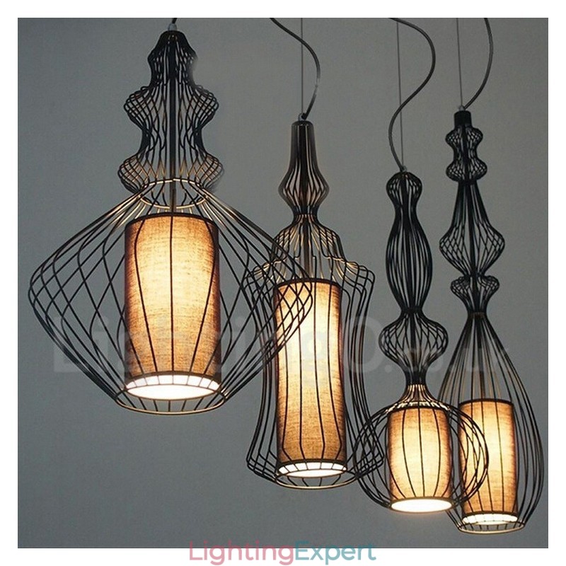 Country Vintage Metal Vase Shape Pendant Light