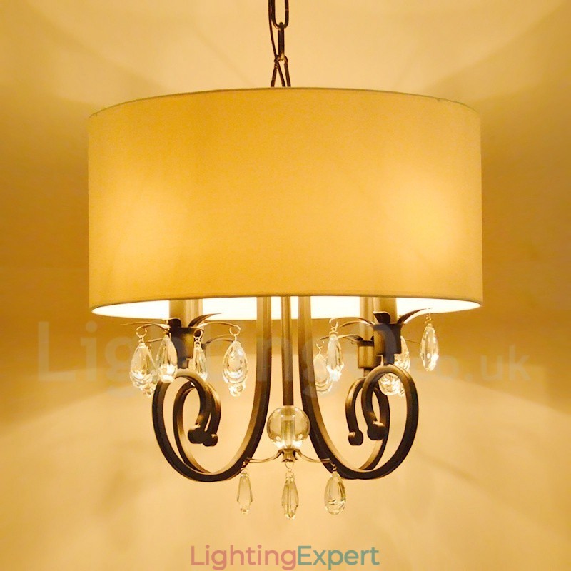 Rustic Lodge Metal Drum Pendant Light