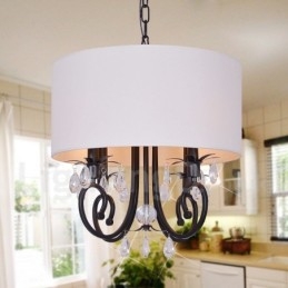 Rustic Lodge Metal Drum Pendant Light