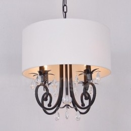 Rustic Lodge Metal Drum Pendant Light
