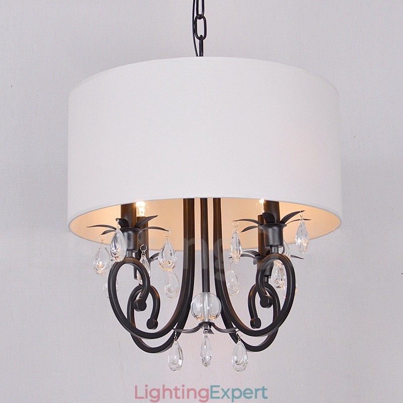Rustic Lodge Metal Drum Pendant Light