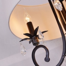Rustic Lodge Metal Drum Pendant Light