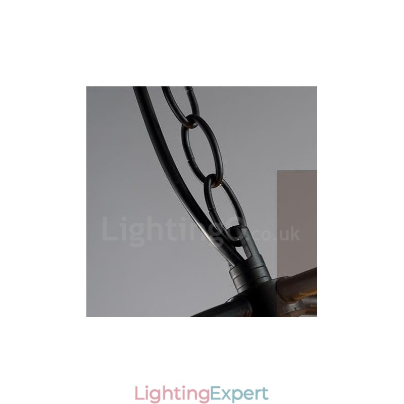 6 Light Metal Globe Vintage Pendant Light
