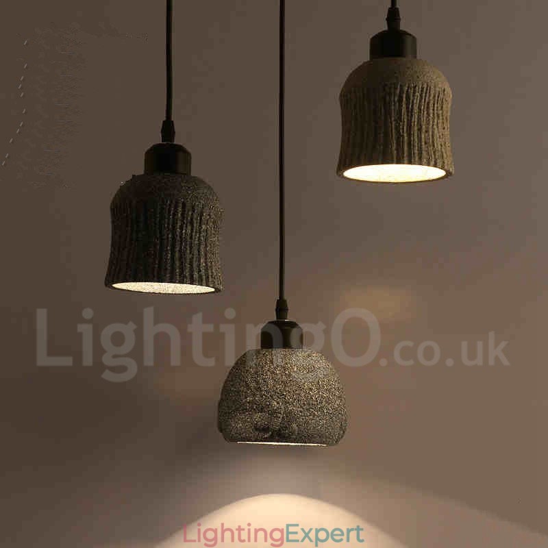 Retro Vintage Wood Concrte Pendant Light